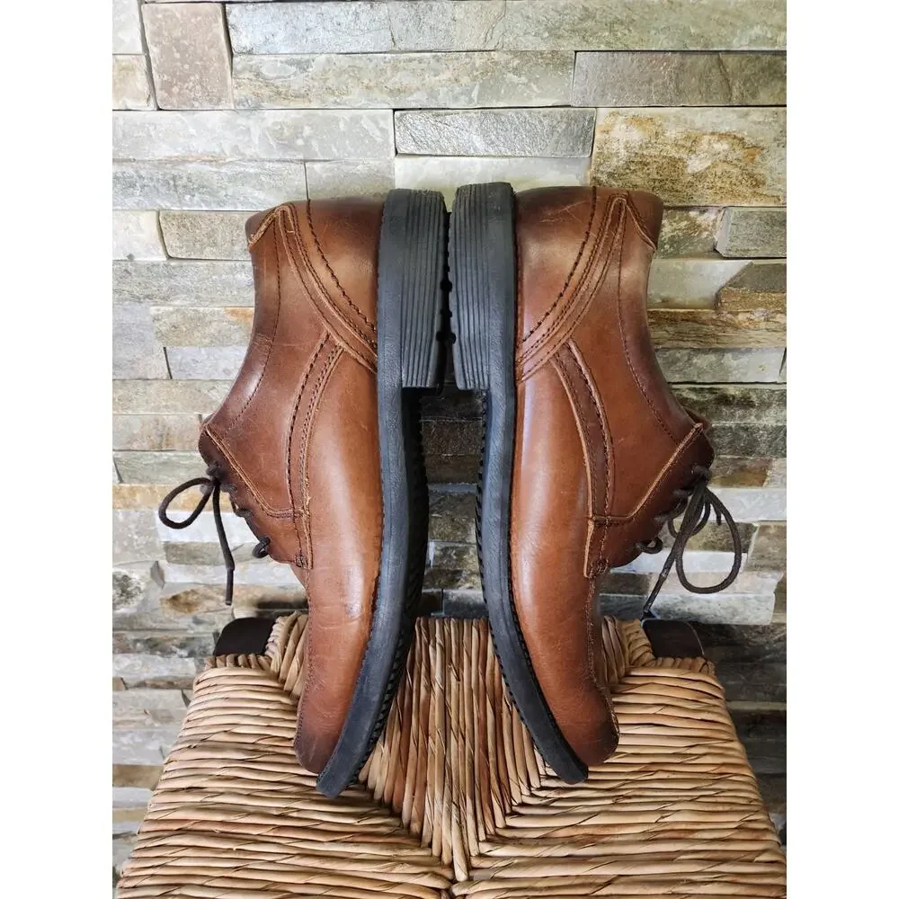 Rockport Style Leader 2 Apron Toe Oxford Brown Leather Dress Shoes Men's 11